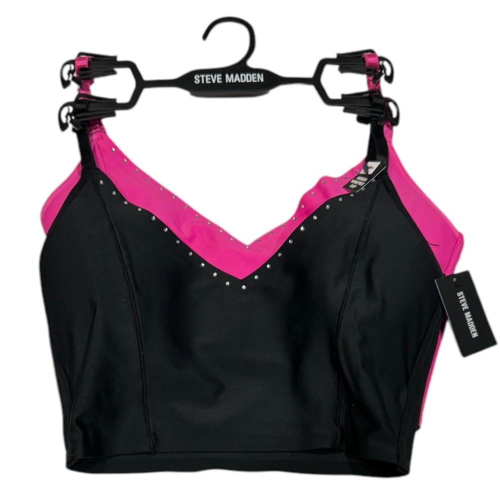 STEVE MADDEN Bling Satiny Bustier Corset Sexy Lingerie 2 Pack NWT Small